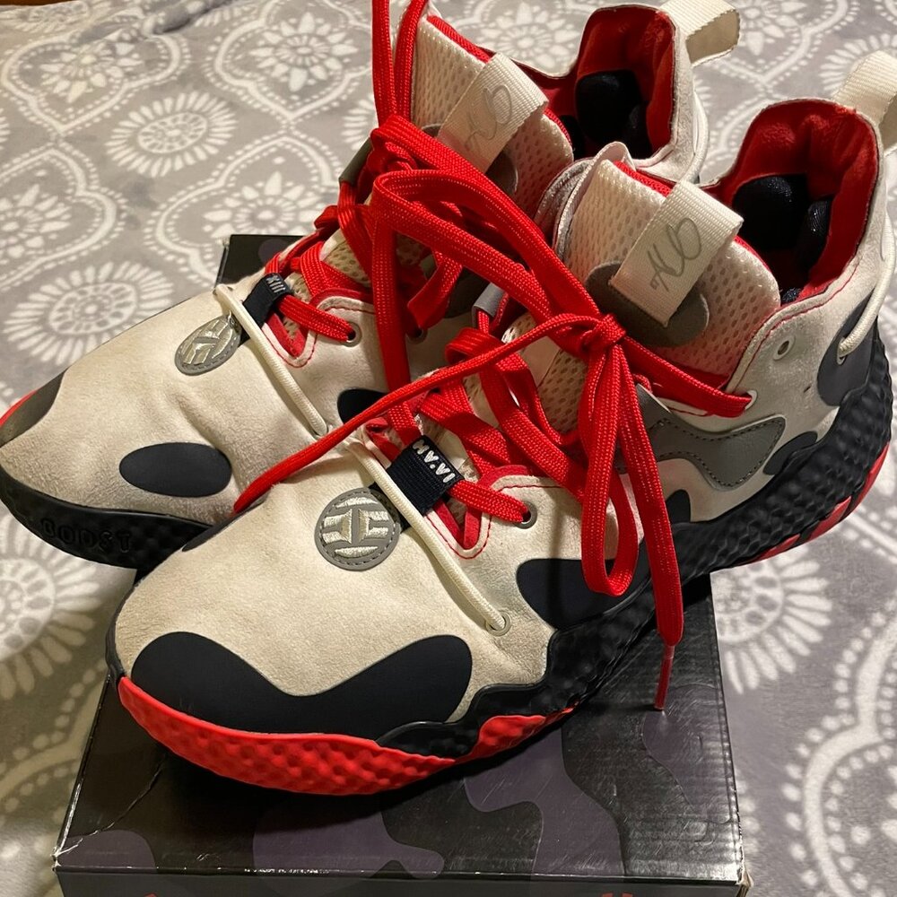 Adidas Harden Vol. 6 White Vivid Red Legend Ink 2022, men's 10 🏀